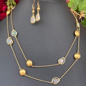 14K over Sterling Multicolor Quartz necklace set